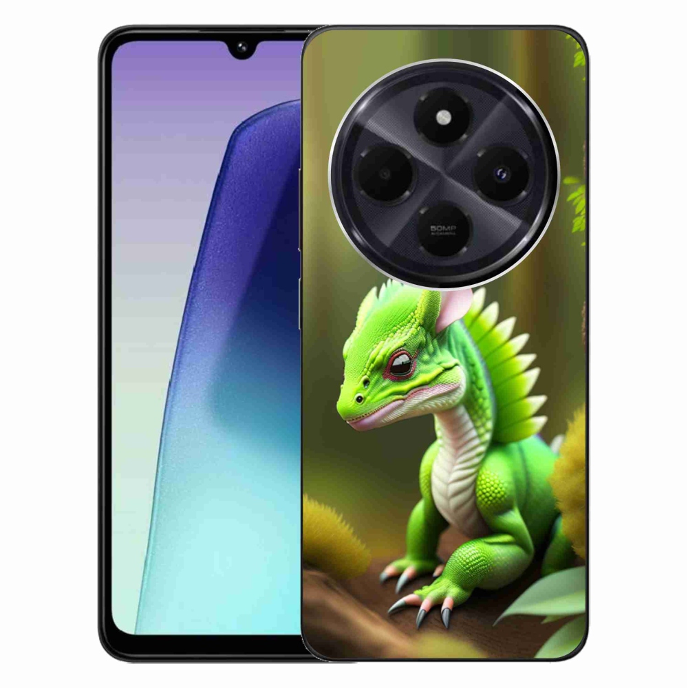Gelový kryt mmCase na Xiaomi Redmi 14C/Poco C75 - zelený dráček