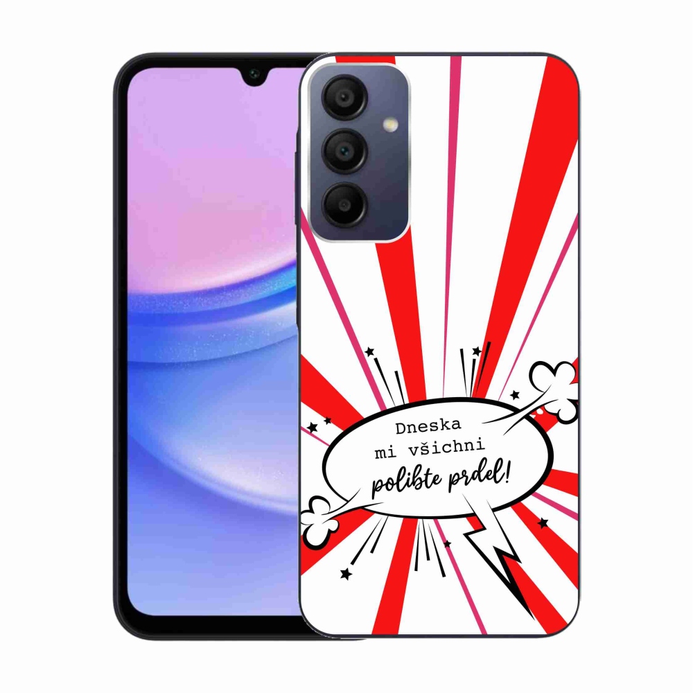 Gelový kryt mmCase na Samsung Galaxy A15 4G/5G - vtipný text 15 bílé pozadí