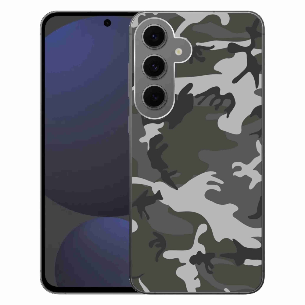 Gelový kryt mmCase na Samsung Galaxy S24 FE - maskáčový vzor
