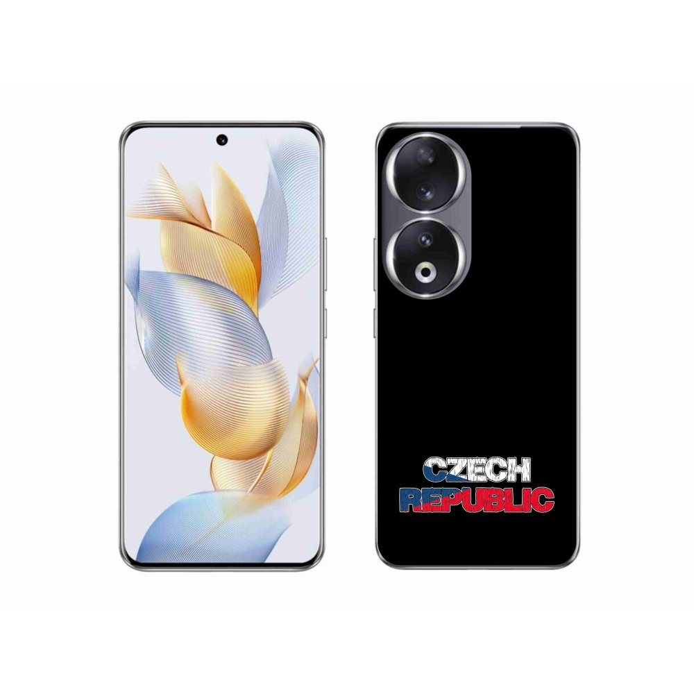 Gelový kryt mmCase na Honor 90 - Czech Republic černé pozadí