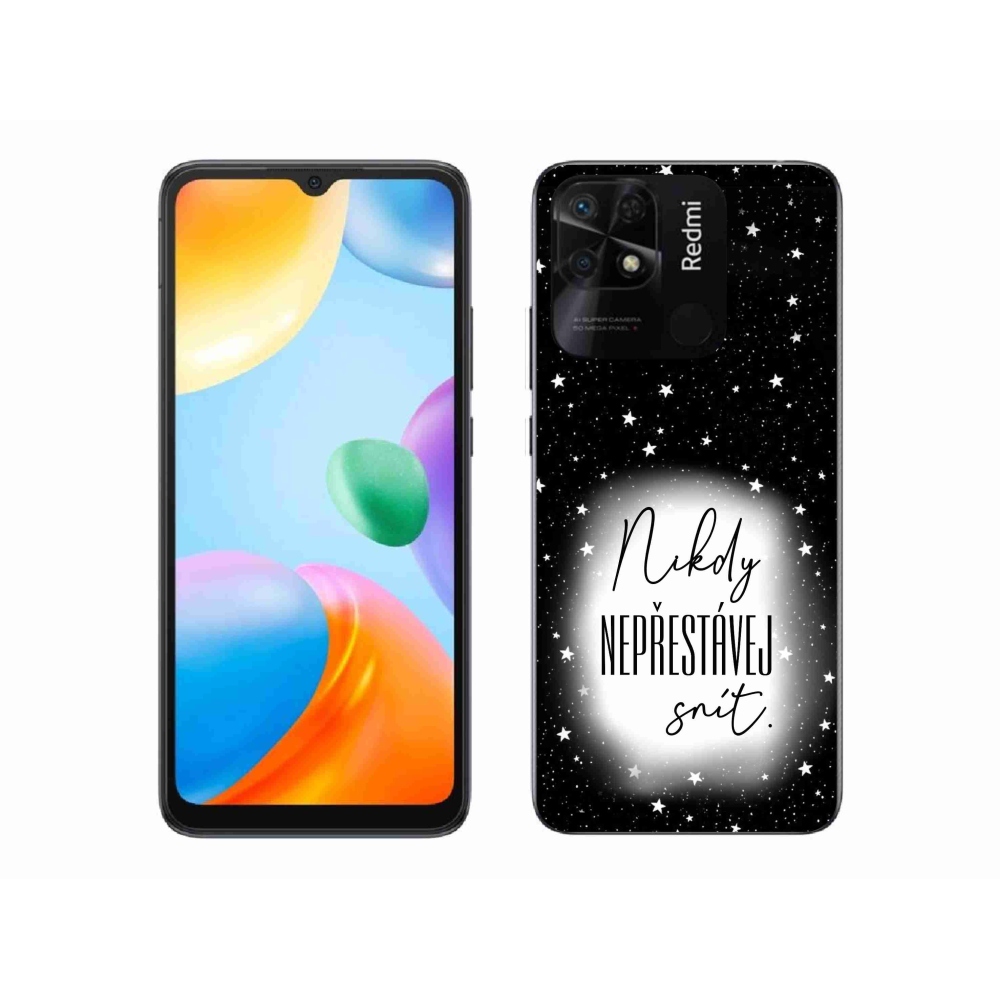 Gelový kryt mmCase na Xiaomi Redmi 10C - citát 1 bíločerné pozadí