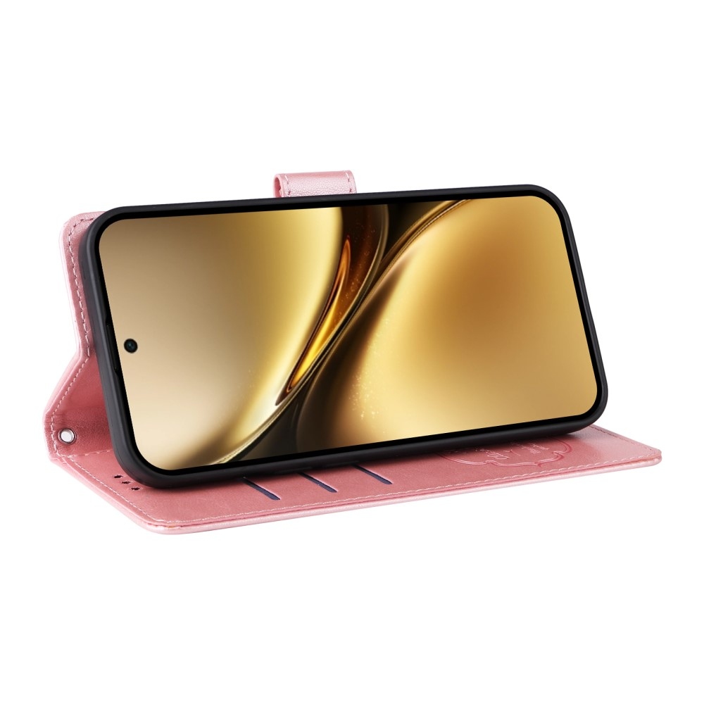 Flowery knížkové pouzdro na Vivo X200 Pro 5G - růžové