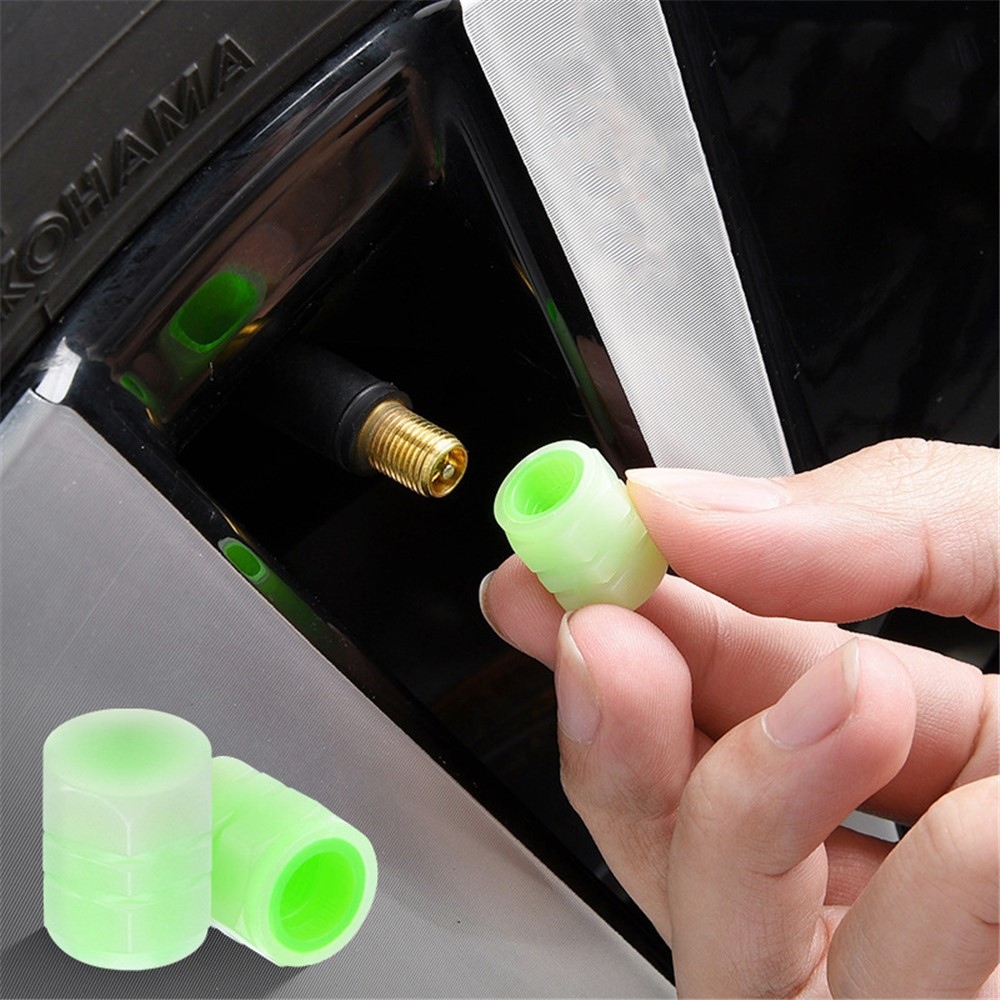 Svítící krytky ventilků kol pro auto, motorku a kolo - 4 ks