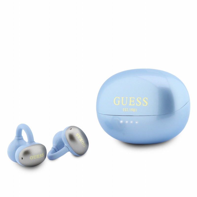 Guess Metallic Finish Classic Logo OWS Bezdrátová Sluchátka Light Blue