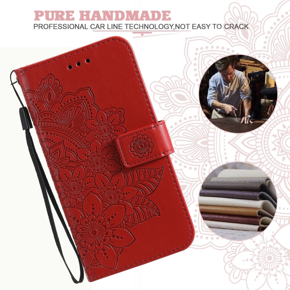 Mandala knížkové pouzdro na Xiaomi Redmi A3 - červené