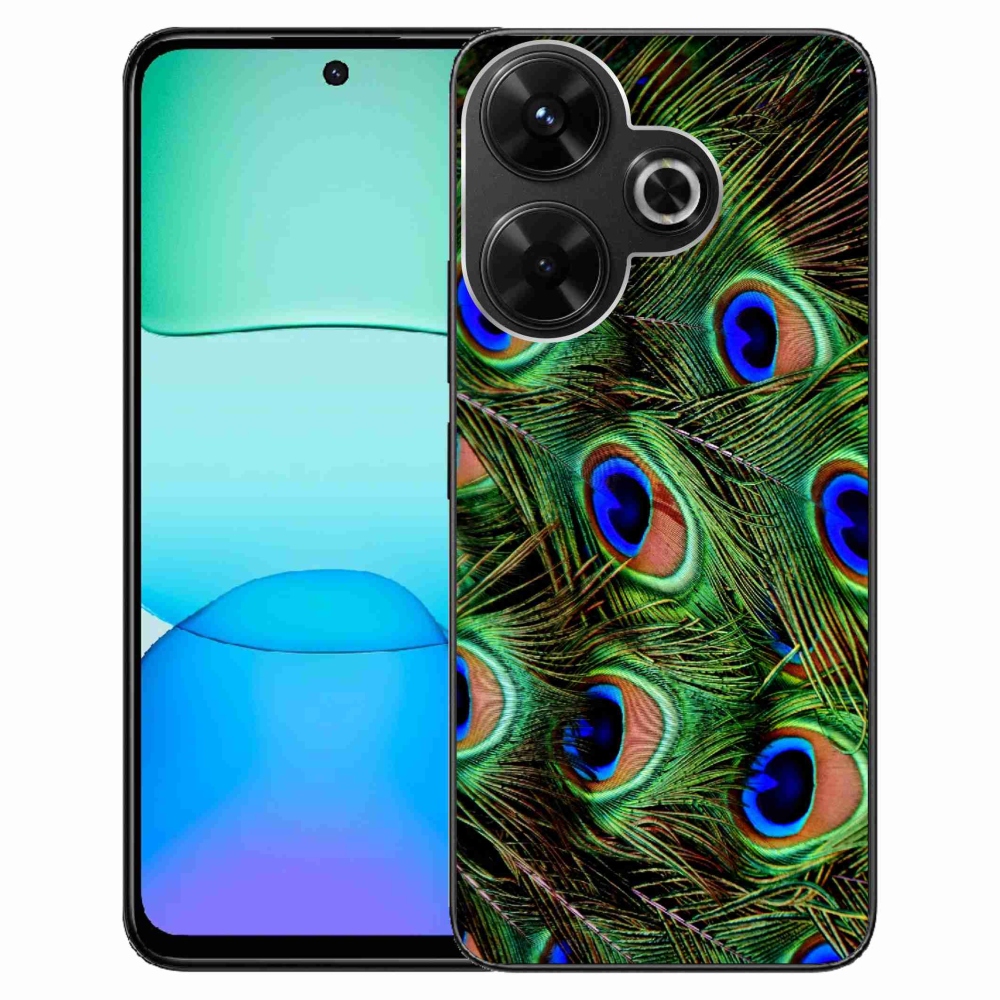 Gelový kryt mmCase na Xiaomi Redmi 13 4G/Poco M6 4G - paví peří