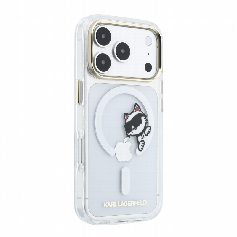 Karl Lagerfeld IML Choupette Peekaboo Magsafe Zadní Kryt pro iPhone 18 Pro Transparent