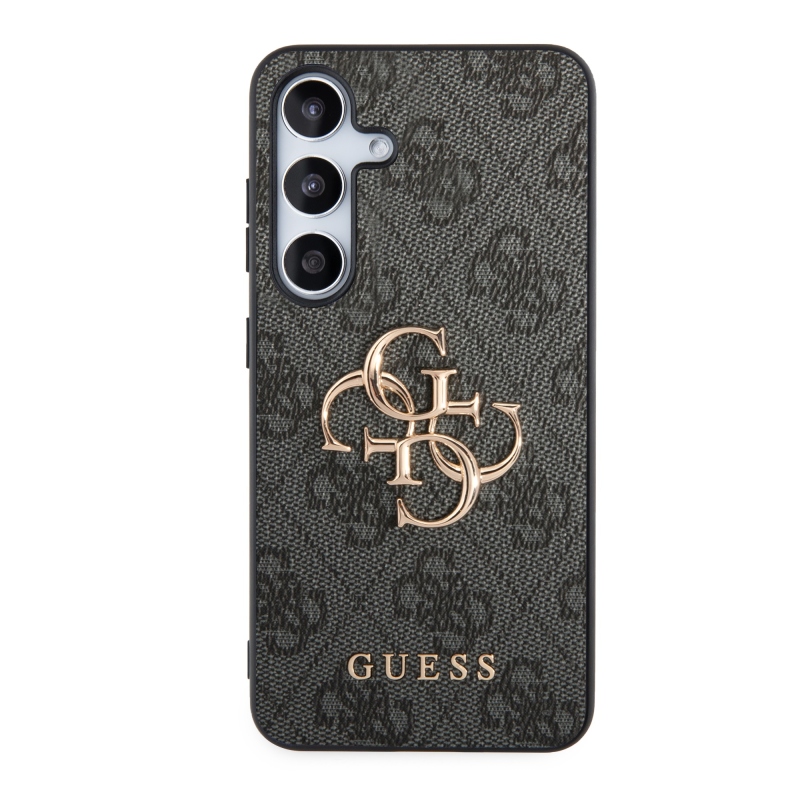 Guess PU 4G Metal Logo Zadní Kryt pro Samsung Galaxy S24 Grey