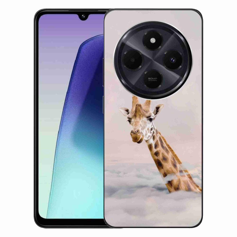 Gelový kryt mmCase na Xiaomi Redmi 14C/Poco C75 - žirafa v oblacích