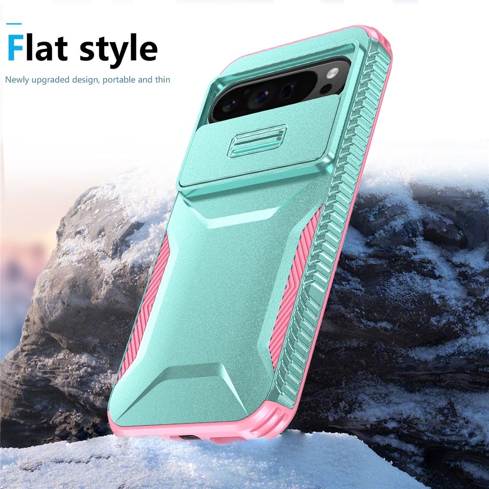 Lid odolný kryt na Google Pixel 10 Pro XL - modrozelený/růžový