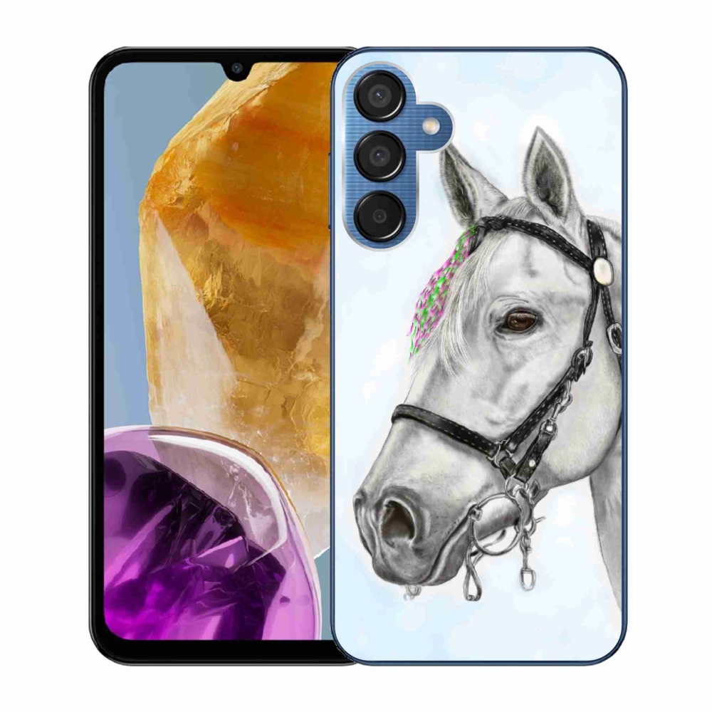 Gelový kryt mmCase na Samsung Galaxy M15 5G - bílý kůň 1