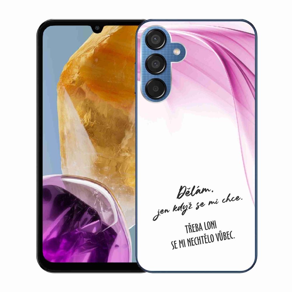 Gelový kryt mmCase na Samsung Galaxy M15 5G - vtipný text 12 bílé pozadí