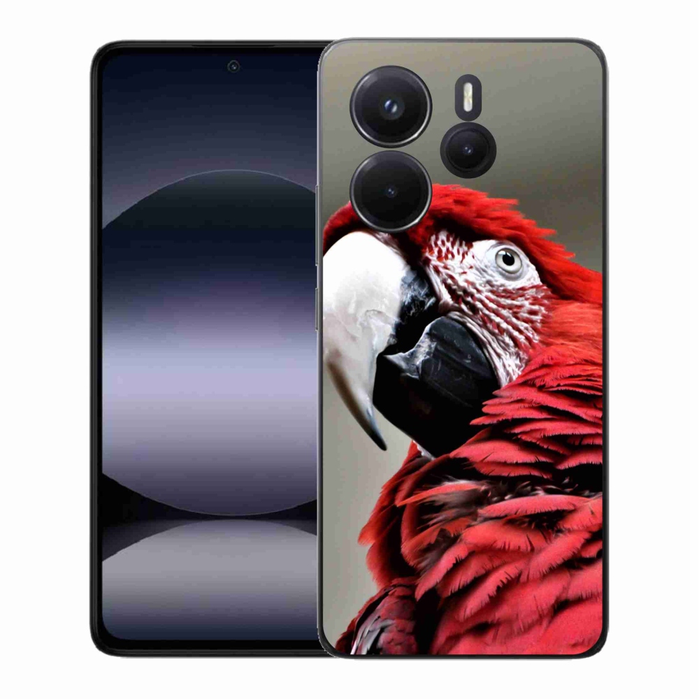 Gelový kryt mmCase na Xiaomi Redmi Note 14 - papoušek ara červený