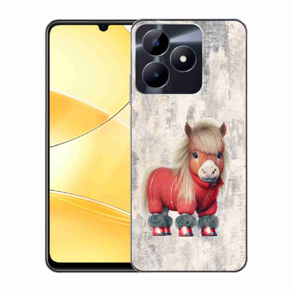 Gelový kryt mmCase na Realme C51/C53 - poník ve svetru