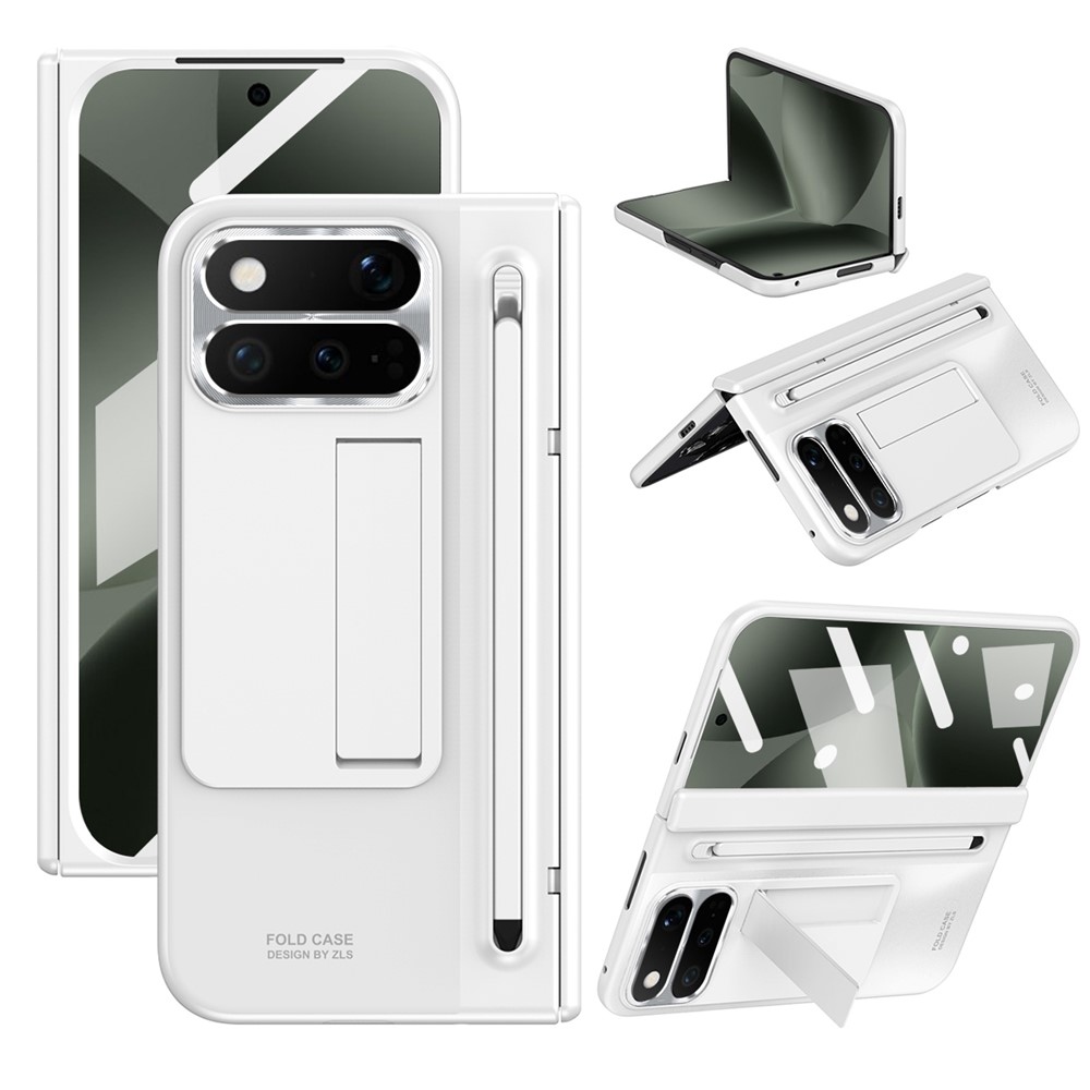 Hinge plastový kryt se stylusem a ochranou displeje na Google Pixel 11 Pro Fold - bílý