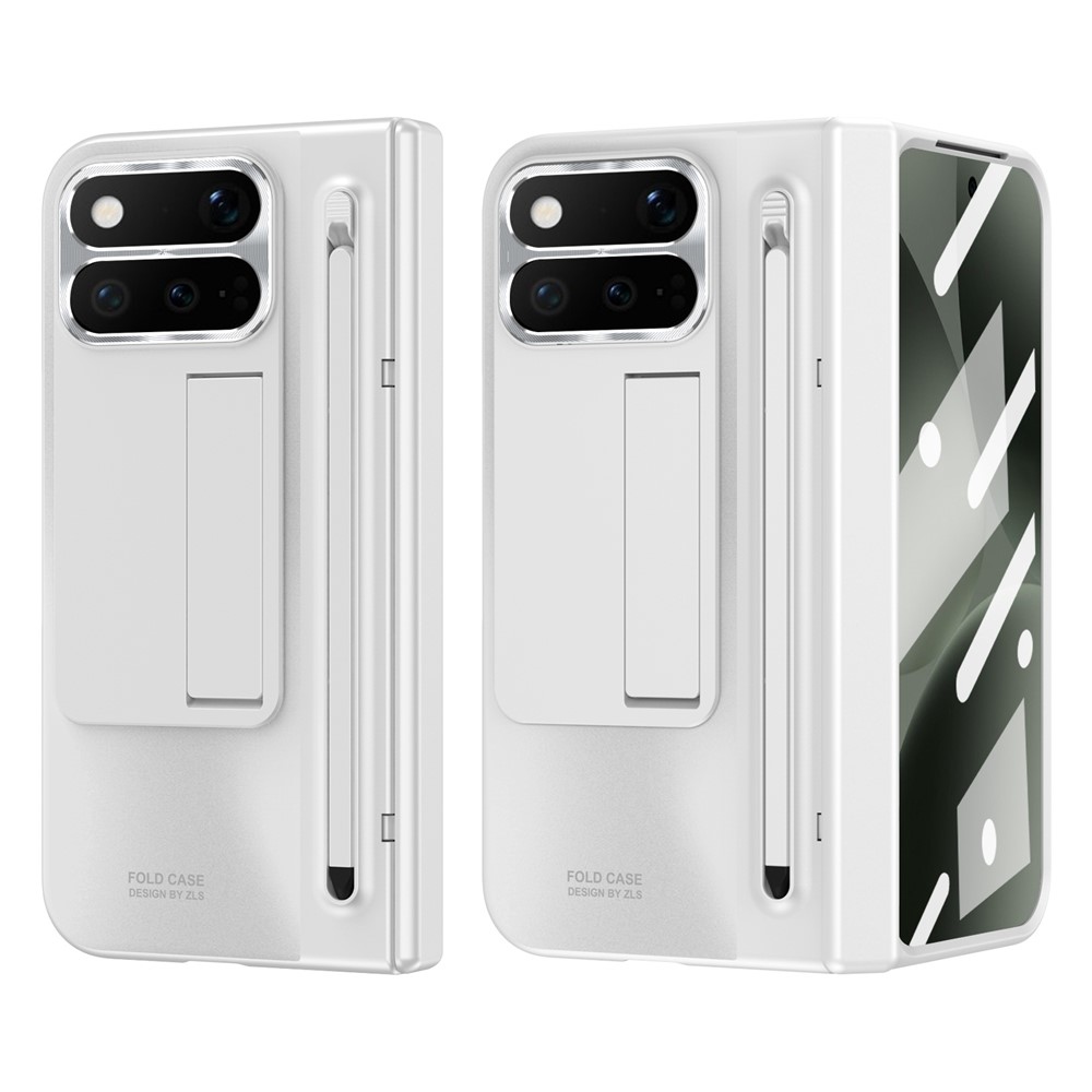 Hinge plastový kryt se stylusem a ochranou displeje na Google Pixel 11 Pro Fold - bílý