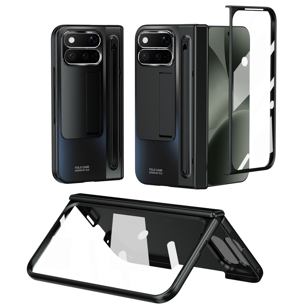 Hinge plastový kryt se stylusem a ochranou displeje na Google Pixel 11 Pro Fold - černý
