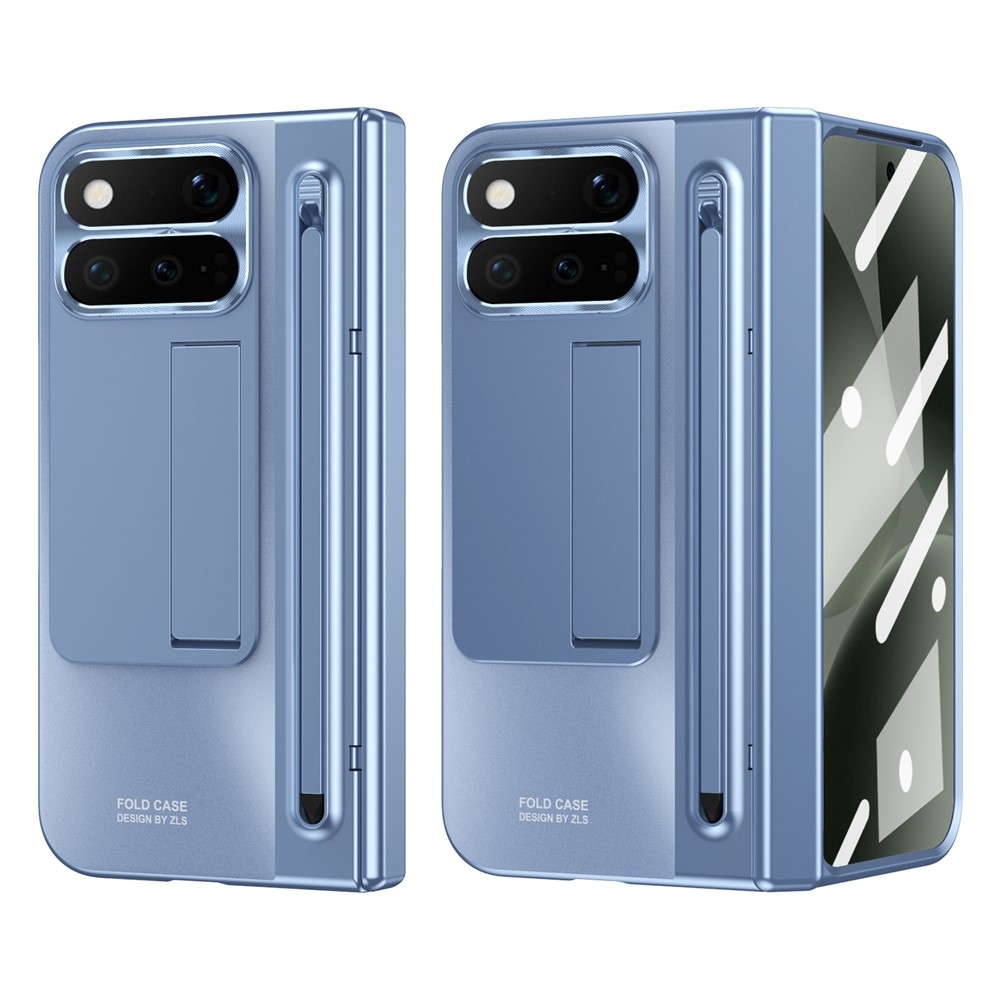 Hinge plastový kryt se stylusem a ochranou displeje na Google Pixel 11 Pro Fold - modrý