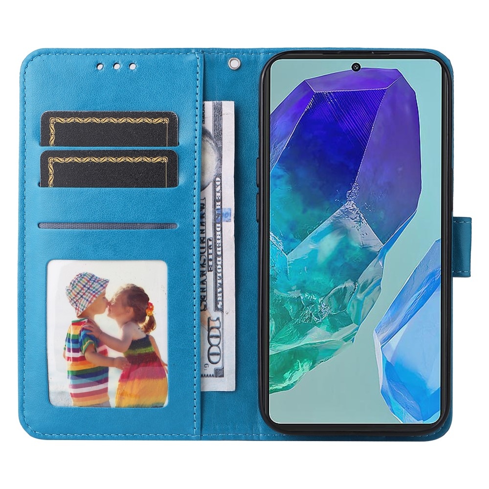 Sunflower knížkové pouzdro na Samsung Galaxy M55 5G - modré