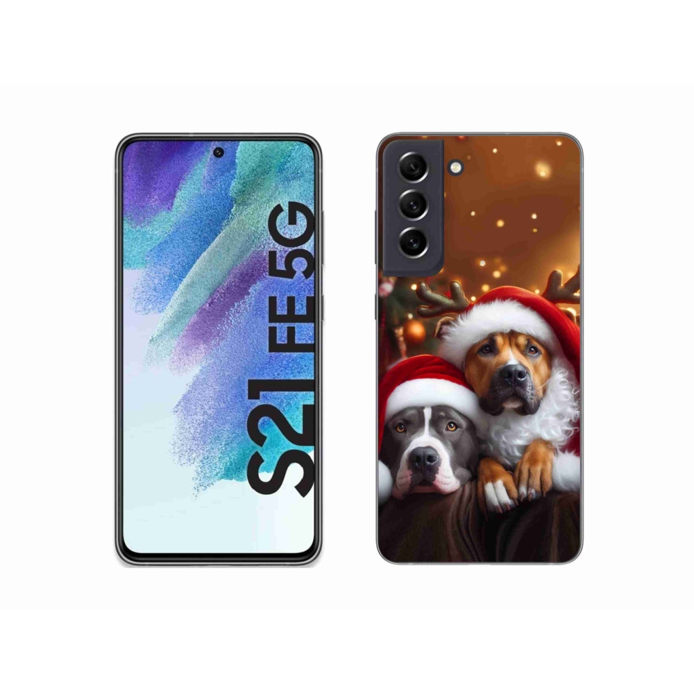 Gelový kryt mmCase na Samsung Galaxy S21 FE 5G - vánoční psi