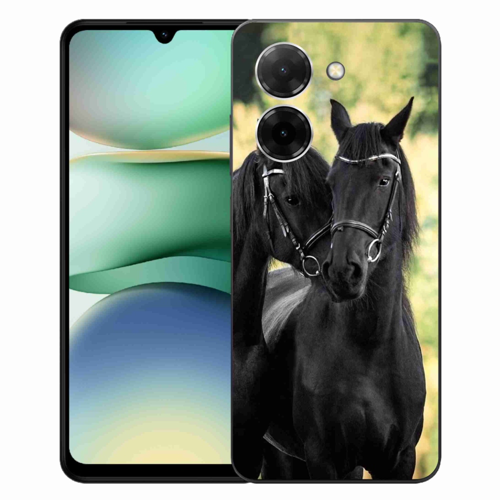 Gelový kryt mmCase na Xiaomi Redmi A5 (173.45x79.35x8.45mm) - dva černí koně