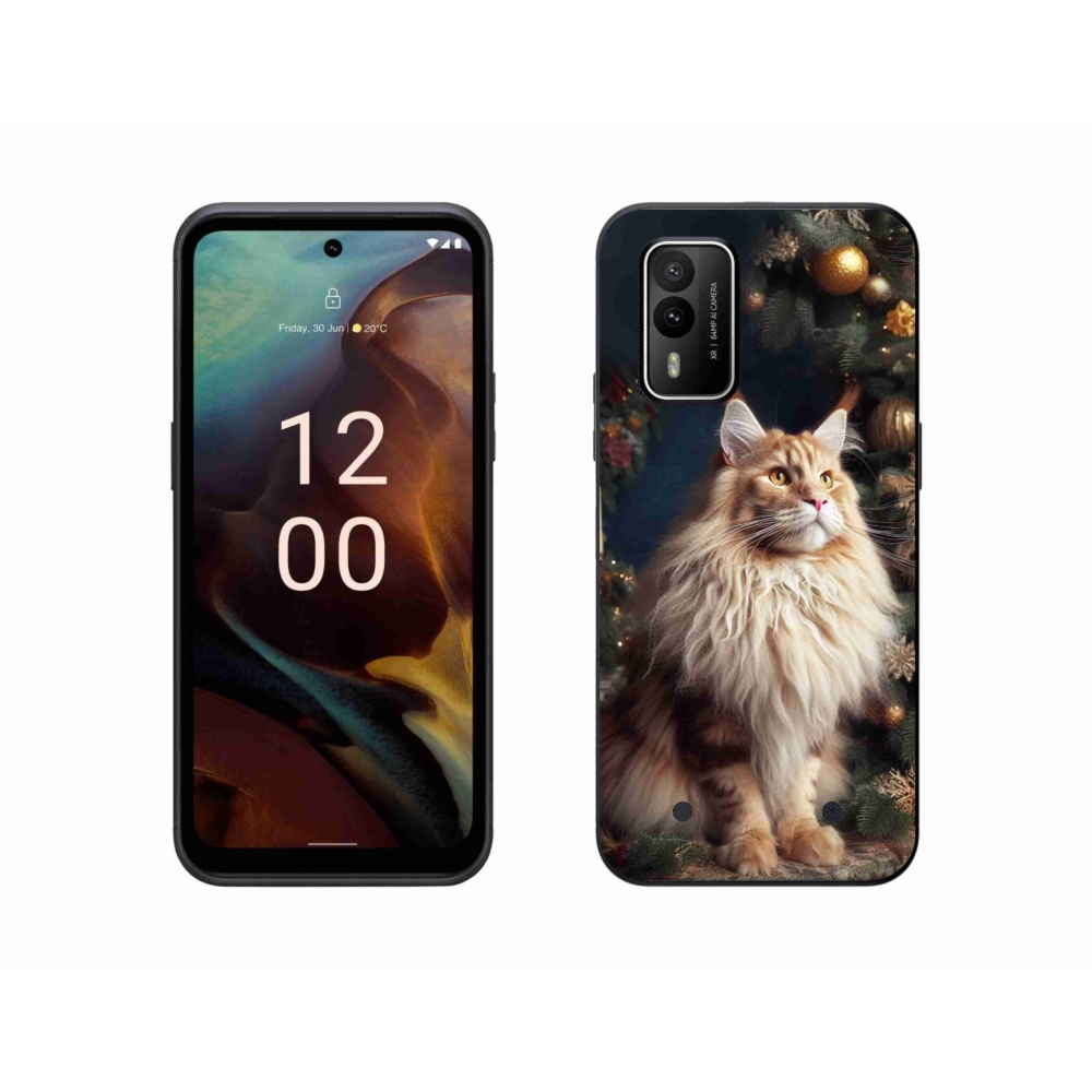 Gelový kryt mmCase na Nokia XR21 - kočka u stromku