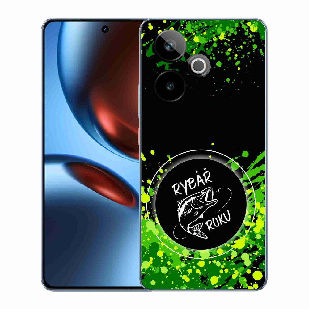 Gelový kryt mmCase na Realme GT 7 5G/GT 7T 5G - rybář roku černé pozadí