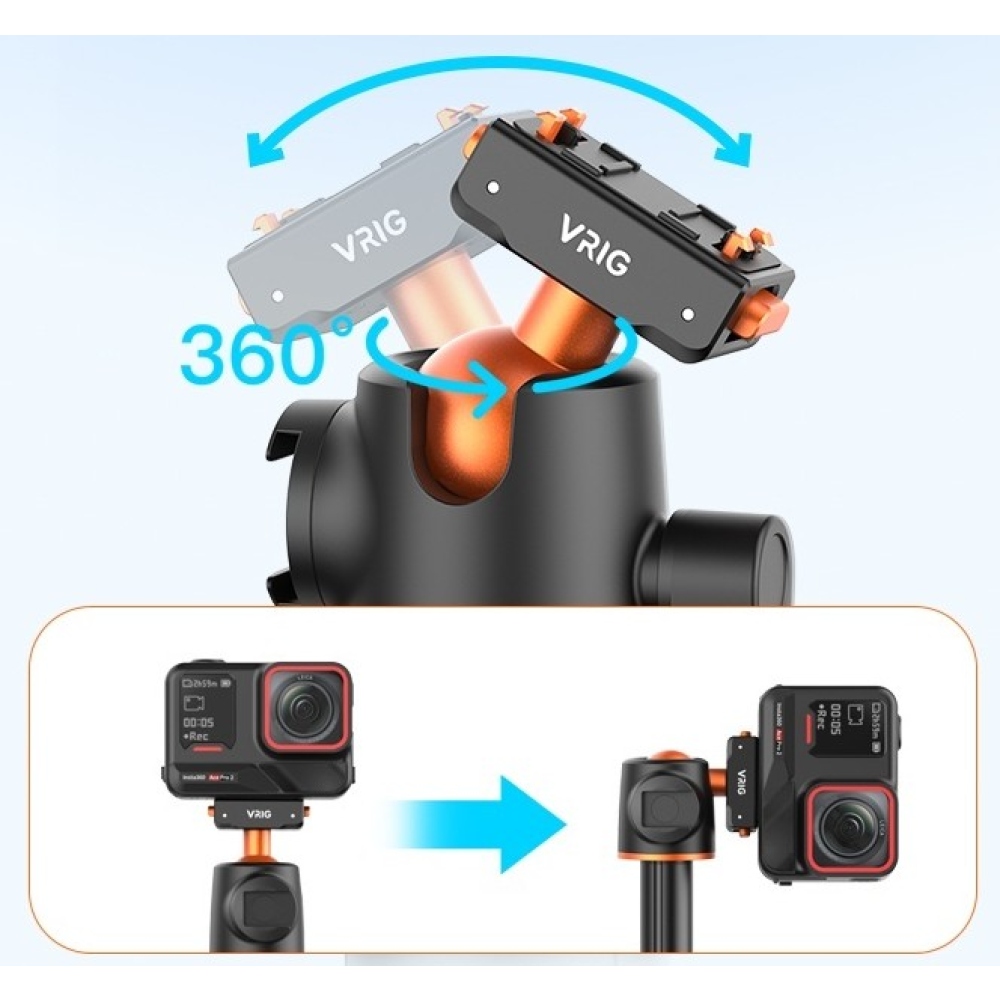 VRIG teleskopická selfie tyč 140 cm se stativem pro Insta360 X5 a Ace Pro 2
