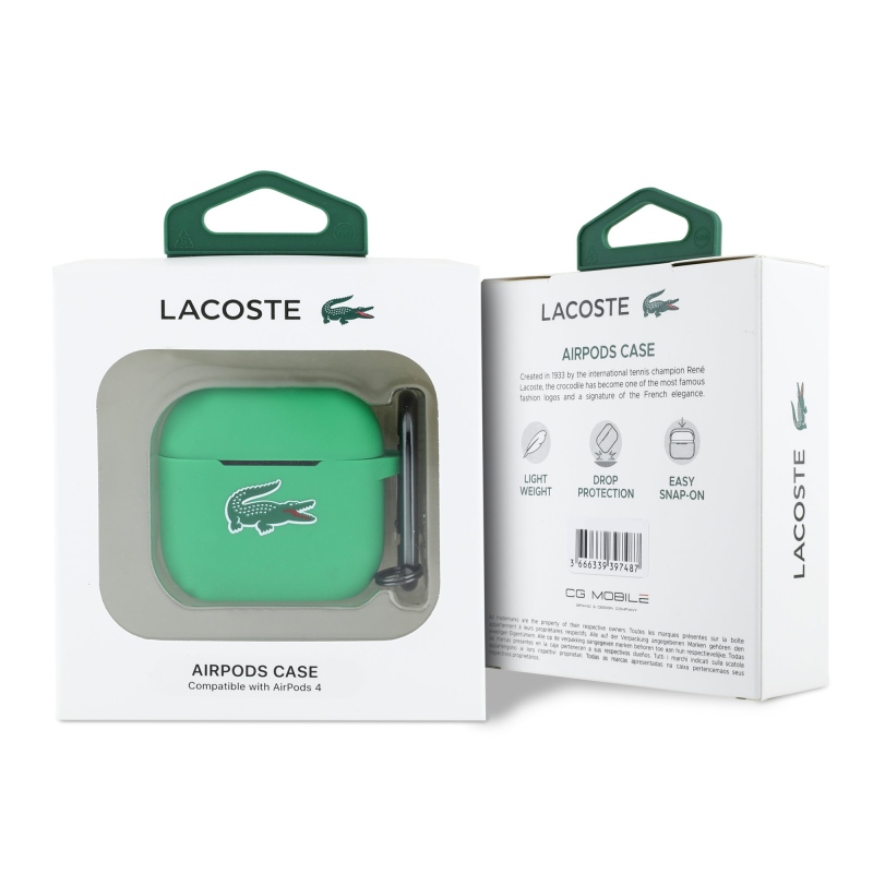 Lacoste Liquid Silicone Croc Logo Pouzdro pro AirPods 4 Green