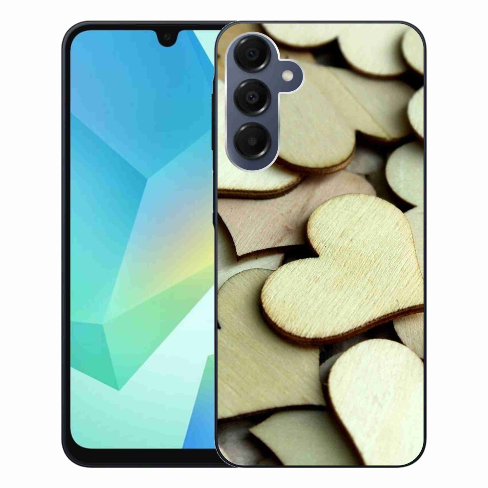 Gelový kryt mmCase na Samsung Galaxy A16 4G/5G - dřevěná srdíčka