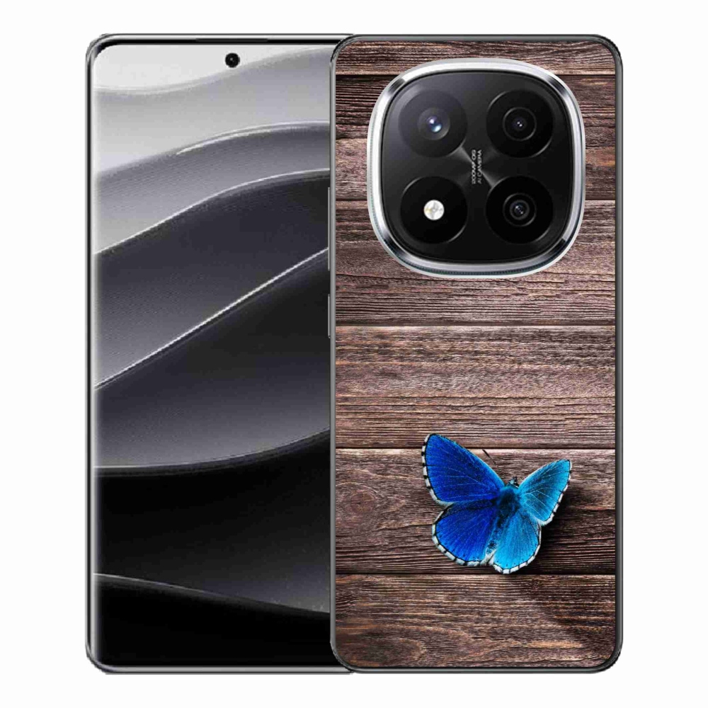 Gelový kryt mmCase na Xiaomi Redmi Note 14 Pro+ 5G - modrý motýl 1
