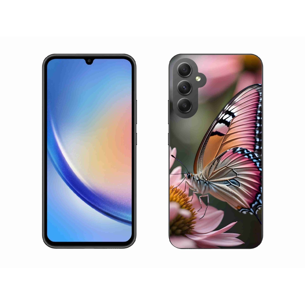 Gelový kryt mmCase na Samsung Galaxy A34 5G - barevný motýl