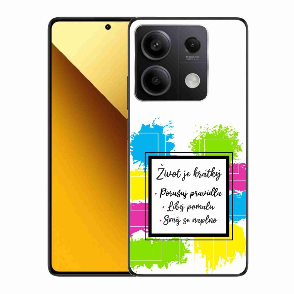 Gelový kryt mmCase na Xiaomi Redmi Note 13 5G - citát 5 bílé pozadí