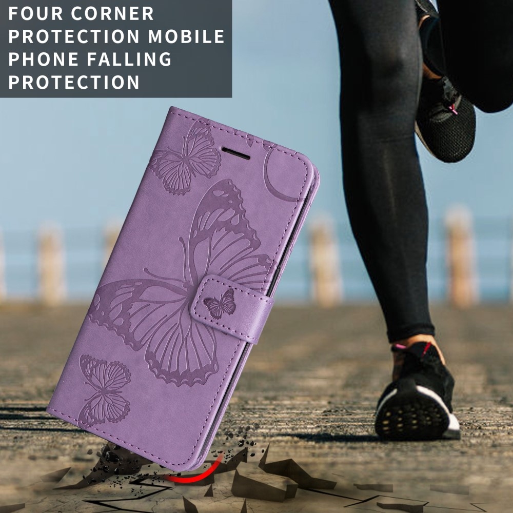 Big Butterfly knížkové pouzdro na Xiaomi Redmi A5 (171.7x77.8x8.3mm) - fialové