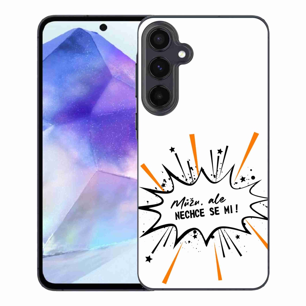 Gelový kryt mmCase na Samsung Galaxy A55 5G - vtipný text 11 bílé pozadí
