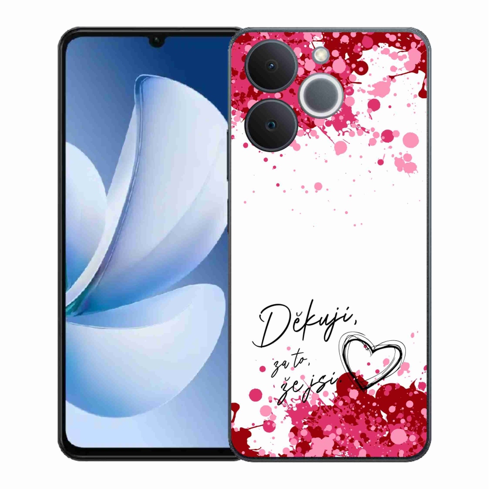 Gelový kryt mmCase na Realme Note 70T - zamilovaný text 2 bílé pozadí