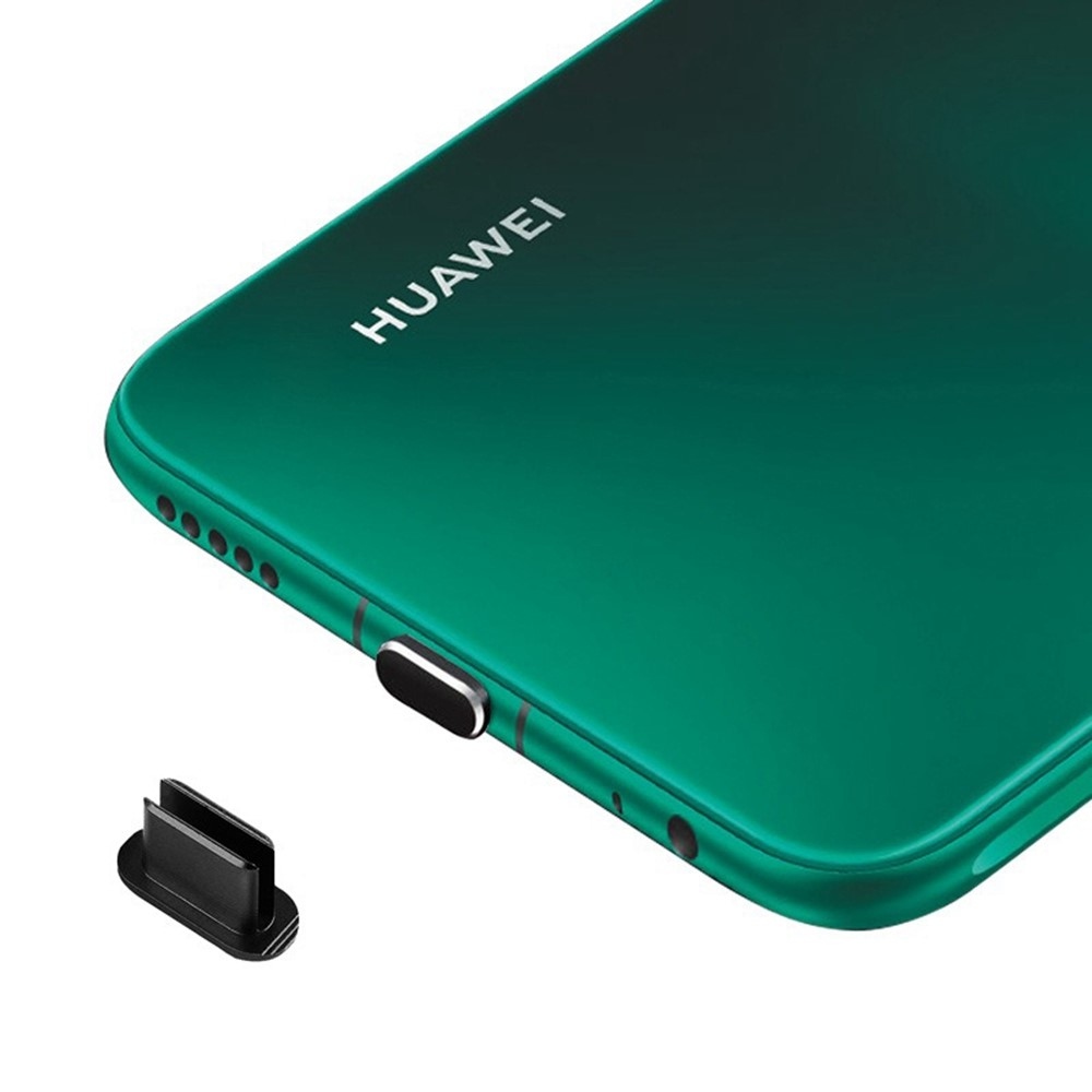 Hliníková krytka proti prachu pro USB-C port - černá