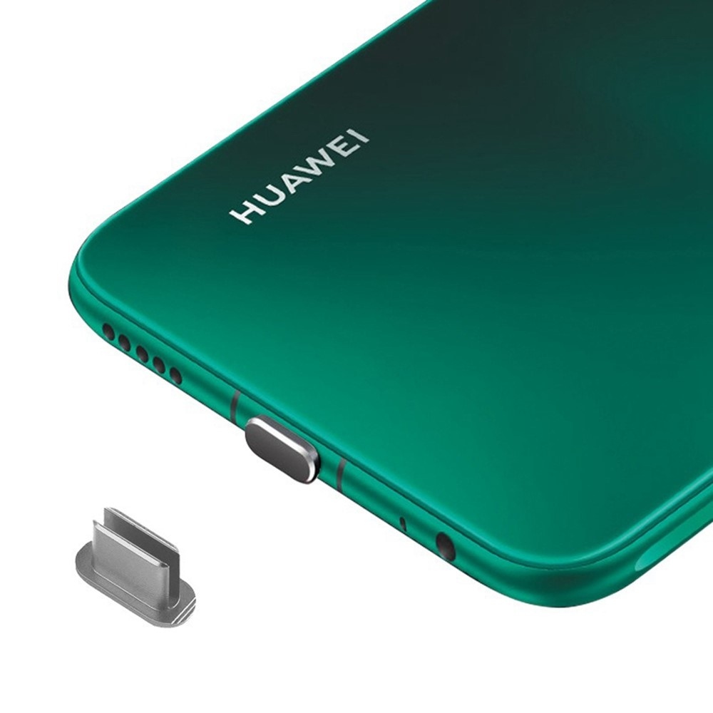 Hliníková krytka proti prachu pro USB-C port - šedá