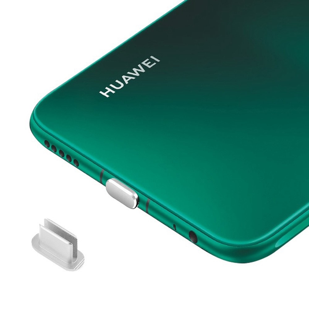 Hliníková krytka proti prachu pro USB-C port - stříbrná