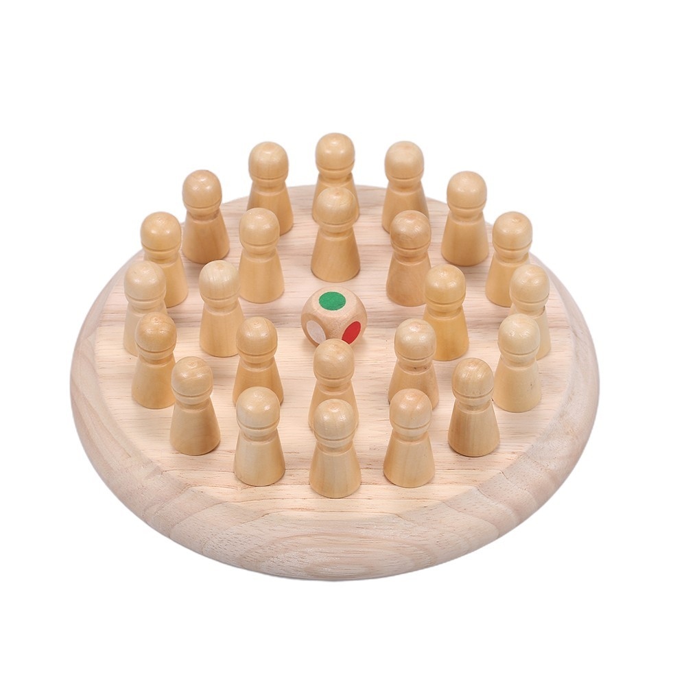 Logická dřevěná hra s barevnými kolíčky pro trénink paměti