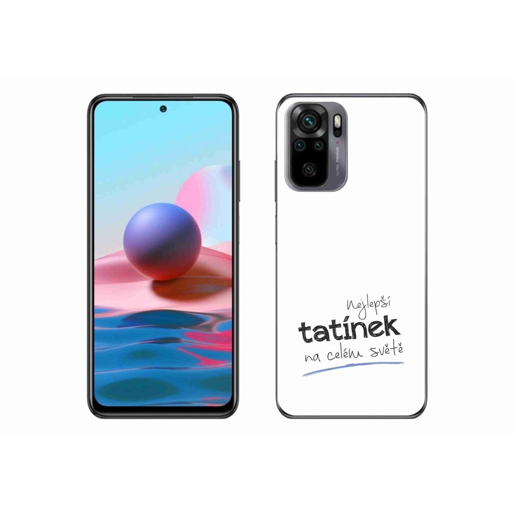Gelový kryt mmCase na Xiaomi Redmi Note 10 4G - nejlepší tatínek 4 bílé pozadí