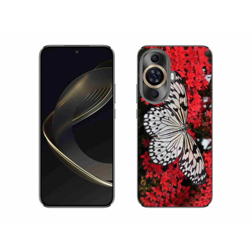 Gelový kryt mmCase na Huawei Nova 11 - černobílý motýl 1