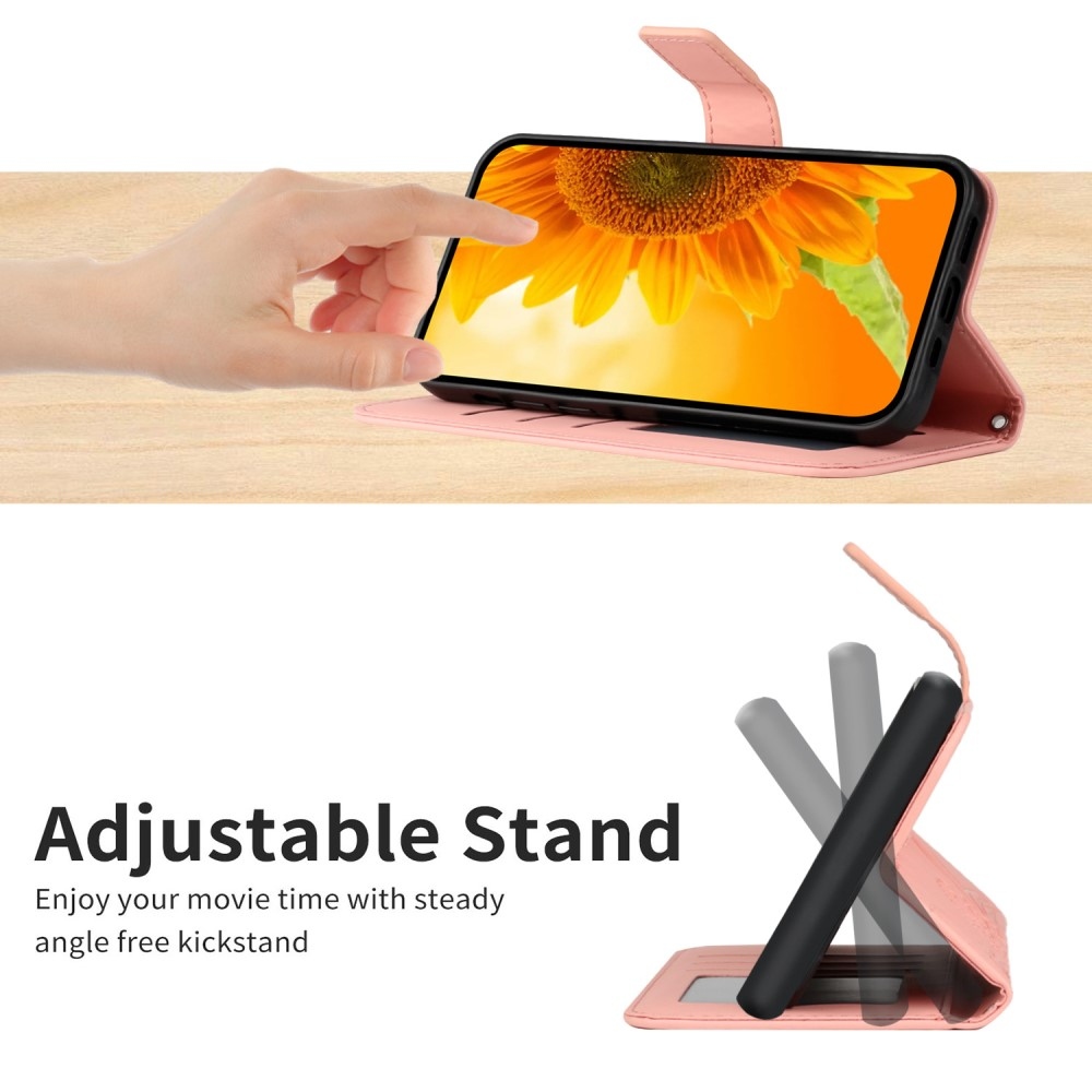 Sunflowers knížkové pouzdro na Xiaomi Redmi Note 14 Pro - růžové