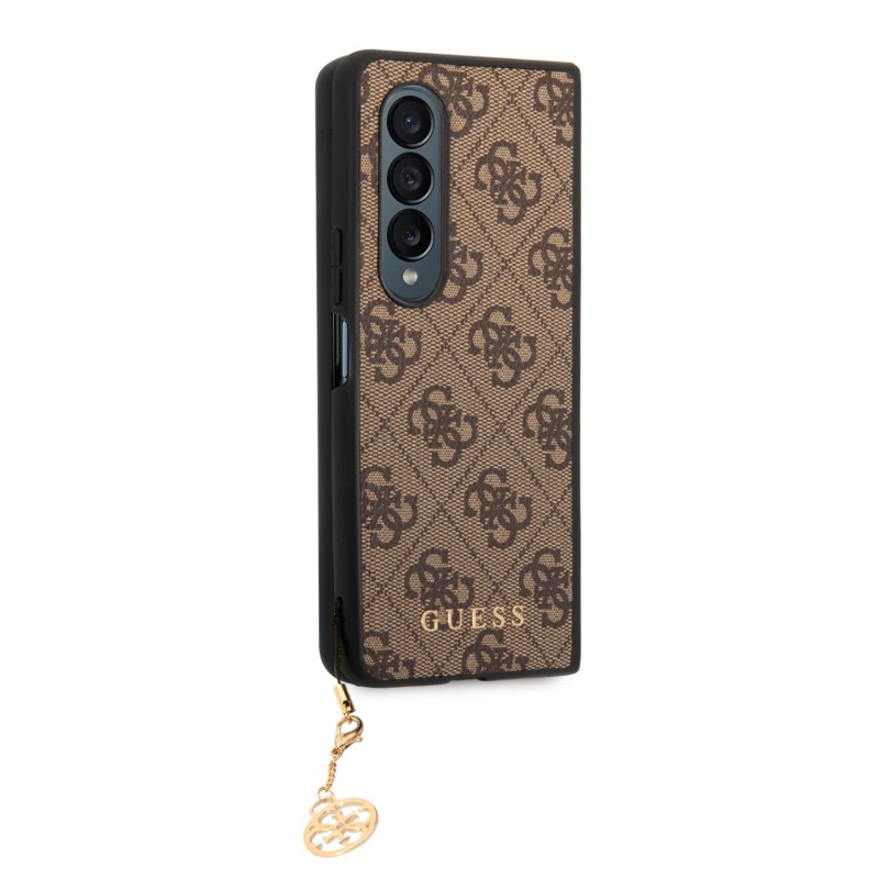 Guess 4G Charms Zadní Kryt pro Samsung Galaxy Z Fold 4 Brown