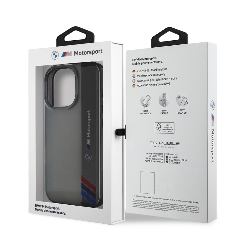 BMW IML Motorsport Vertical Stripe Zadní Kryt pro iPhone 16 Pro Max Grey