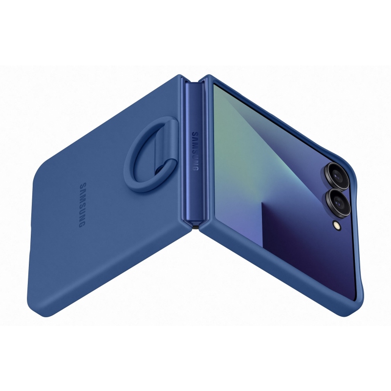 EF-PF766TNE Samsung Silikonový Kryt s Kroužkem pro Galaxy Z Flip 7 Blue
