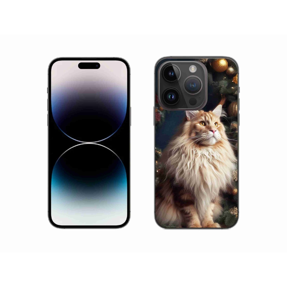 Gelový kryt mmCase na iPhone 14 Pro - kočka u stromku