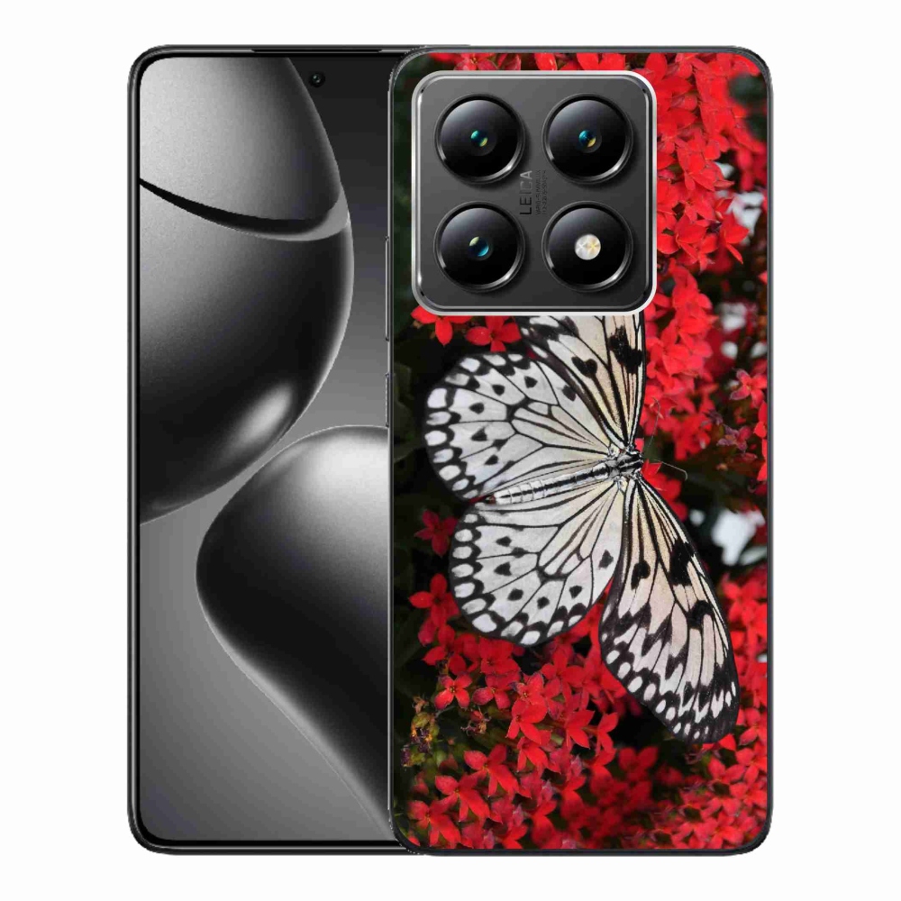 Gelový kryt mmCase na Xiaomi 14T - černobílý motýl 1