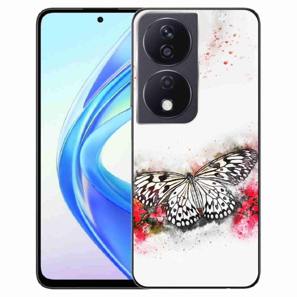 Gelový kryt mmCase na Honor X7b/Honor 90 Smart - černobílý motýl
