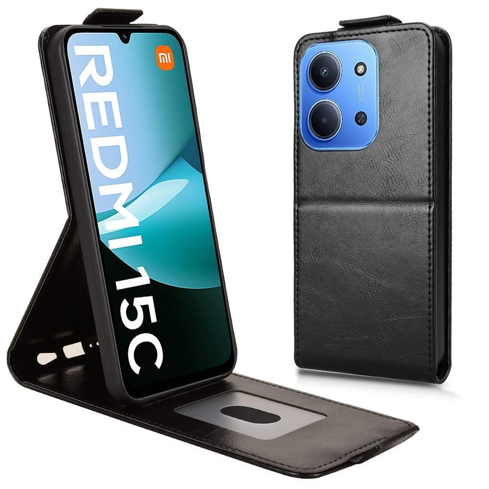 Vert flipové pouzdro na Xiaomi Redmi 15C 4G (171mm)/Poco C85 4G (171mm) - černé